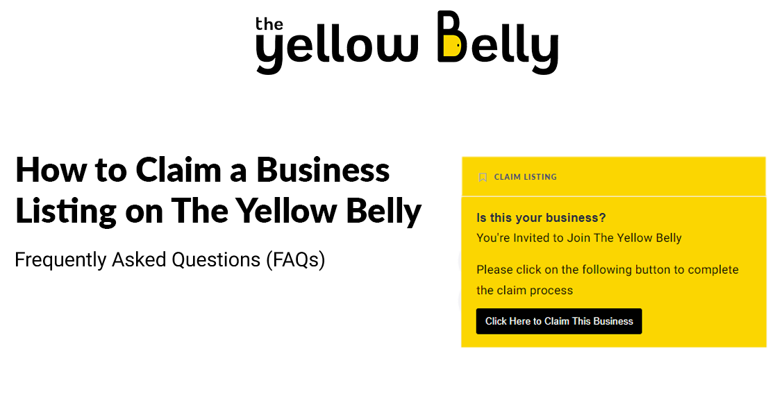 How to Claim a Business Listing on The Yellow Belly